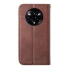 For Realme 14 Pro+ Cubic Grid Calf Texture Magnetic Leather Phone Case(Brown) - 3