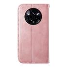 For Realme 14 Pro+ Cubic Grid Calf Texture Magnetic Leather Phone Case(Rose Gold) - 3