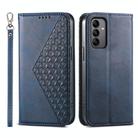 For Samsung Galaxy A05s Cubic Grid Calf Texture Magnetic Leather Phone Case(Blue) - 1