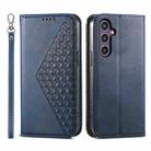 For Samsung Galaxy S24+ 5G Cubic Grid Calf Texture Magnetic Leather Phone Case(Blue) - 1