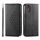 For Samsung Galaxy Xcover 7 Cubic Grid Calf Texture Magnetic Leather Phone Case(Black) - 1