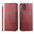 For Samsung Galaxy Xcover 7 Cubic Grid Calf Texture Magnetic Leather Phone Case(Red) - 1