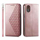 For Samsung Galaxy Xcover 7 Cubic Grid Calf Texture Magnetic Leather Phone Case(Rose Gold) - 1