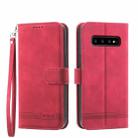For Samsung Galaxy S10 Dierfeng Dream Line Leather Phone Case(Red) - 1