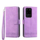 For Samsung Galaxy S20 Ultra Dierfeng Dream Line Leather Phone Case(Purple) - 1
