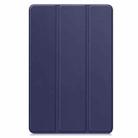 For Samsung Galaxy Tab S10 FE+ Custer Pure Color 3-Fold Holder Smart Leather Tablet Case(Dark Blue) - 2