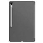 For Samsung Galaxy Tab S10 FE+ Custer Pure Color 3-Fold Holder Smart Leather Tablet Case(Grey) - 3