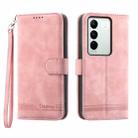For vivo V27 Dierfeng Dream Line Leather Phone Case(Pink) - 1