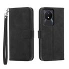 For vivo Y02a Dierfeng Dream Line Leather Phone Case(Black) - 1