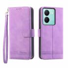 For vivo Y36 Dierfeng Dream Line Leather Phone Case(Purple) - 1