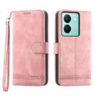 For vivo Y36 Dierfeng Dream Line Leather Phone Case(Pink) - 1