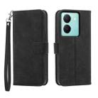 For vivo Y36 Dierfeng Dream Line Leather Phone Case(Black) - 1