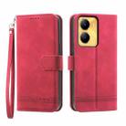 For vivo Y56 Dierfeng Dream Line Leather Phone Case(Red) - 1