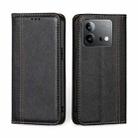 For vivo iQOO Neo 8 5G / 8 Pro 5G Grid Texture Magnetic Flip Leather Phone Case(Black) - 1