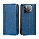 For vivo iQOO Neo 8 5G / 8 Pro 5G Grid Texture Magnetic Flip Leather Phone Case(Blue) - 1