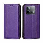 For vivo iQOO Neo 8 5G / 8 Pro 5G Grid Texture Magnetic Flip Leather Phone Case(Purple) - 1