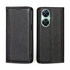 For Huawei Enjoy 60 Pro / nova 11i Grid Texture Magnetic Flip Leather Phone Case(Black) - 1