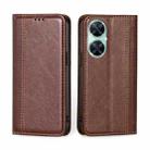 For Huawei Enjoy 60 Pro / nova 11i Grid Texture Magnetic Flip Leather Phone Case(Brown) - 1