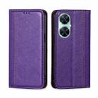 For Huawei Enjoy 60 Pro / nova 11i Grid Texture Magnetic Flip Leather Phone Case(Purple) - 1