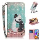 For Samsung Galaxy A21s 3D Painted Pattern Magnetic Attraction Horizontal Flip Leather Case with Holder & Card Slot & Wallet & Lanyard(Black White Cat) - 1