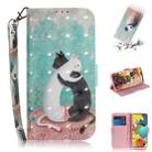 For Samsung Galaxy A51 5G 3D Painted Pattern Magnetic Attraction Horizontal Flip Leather Case with Holder & Card Slot & Wallet & Lanyard(Black White Cat) - 1