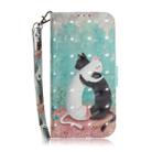 For Samsung Galaxy A51 5G 3D Painted Pattern Magnetic Attraction Horizontal Flip Leather Case with Holder & Card Slot & Wallet & Lanyard(Black White Cat) - 2