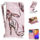 For Huawei Y5p 3D Painted Pattern Magnetic Attraction Horizontal Flip Leather Case with Holder & Card Slot & Wallet & Lanyard(Butterfly High Heels) - 1