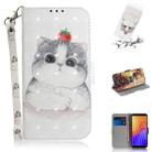 For Huawei Y5p 3D Painted Pattern Magnetic Attraction Horizontal Flip Leather Case with Holder & Card Slot & Wallet & Lanyard(Cute Cat) - 1