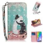 For Huawei Y6p 3D Painted Pattern Magnetic Attraction Horizontal Flip Leather Case with Holder & Card Slot & Wallet & Lanyard(Black White Cat) - 1