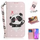 For Xiaomi Redmi 9 3D Painted Pattern Magnetic Attraction Horizontal Flip Leather Case with Holder & Card Slot & Wallet & Lanyard(Love-heart Bear) - 1