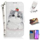 For Xiaomi Redmi 9 3D Painted Pattern Magnetic Attraction Horizontal Flip Leather Case with Holder & Card Slot & Wallet & Lanyard(Cute Cat) - 1