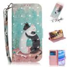 For Xiaomi Redmi 10X 5G 3D Painted Pattern Magnetic Attraction Horizontal Flip Leather Case with Holder & Card Slot & Wallet & Lanyard(Black White Cat) - 1