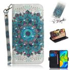 For Xiaomi Redmi Note 9 / Redmi 10X 4G 3D Painted Pattern Magnetic Attraction Horizontal Flip Leather Case with Holder & Card Slot & Wallet & Lanyard(Peacock Wreath) - 1