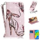 For Xiaomi Redmi Note 9 / Redmi 10X 4G 3D Painted Pattern Magnetic Attraction Horizontal Flip Leather Case with Holder & Card Slot & Wallet & Lanyard(Butterfly High Heels) - 1