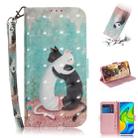 For Xiaomi Redmi Note 9 / Redmi 10X 4G 3D Painted Pattern Magnetic Attraction Horizontal Flip Leather Case with Holder & Card Slot & Wallet & Lanyard(Black White Cat) - 1