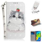 For Xiaomi Redmi Note 9 / Redmi 10X 4G 3D Painted Pattern Magnetic Attraction Horizontal Flip Leather Case with Holder & Card Slot & Wallet & Lanyard(Cute Cat) - 1