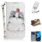 For Motorola Moto G8 Power Lite 3D Painted Pattern Magnetic Attraction Horizontal Flip Leather Case with Holder & Card Slot & Wallet & Lanyard(Cute Cat) - 1