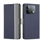 For vivo iQOO Neo 8 5G / 8 Pro 5G Twill Texture Side Button Leather Phone Case(Blue) - 1