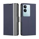 For vivo S17 5G / S17 Pro 5G Twill Texture Side Button Leather Phone Case(Blue) - 1