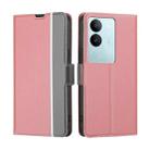 For vivo S17 5G / S17 Pro 5G Twill Texture Side Button Leather Phone Case(Pink) - 1