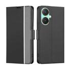 For vivo Y27 4G Twill Texture Side Button Leather Phone Case(Black) - 1