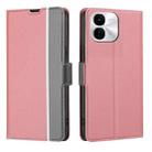 For vivo iQOO Z9x 5G Twill Texture Side Button Leather Phone Case(Pink) - 1