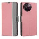 For vivo V30e 5G Global Twill Texture Side Button Leather Phone Case(Pink) - 1
