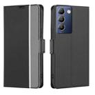 For vivo Y100 5G IDN Twill Texture Side Button Leather Phone Case(Black) - 1