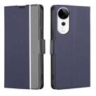 For vivo S19 Pro Twill Texture Side Button Leather Phone Case(Blue) - 1