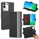 For vivo Y29 4G Global Twill Texture Side Button Leather Phone Case(Black) - 1