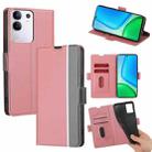 For vivo Y29 4G Global Twill Texture Side Button Leather Phone Case(Pink) - 1