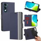 For vivo Y29s 5G / Y04 4G Twill Texture Side Button Leather Phone Case(Blue) - 1