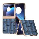 For Motorola Razr 40 Ultra Nano Electroplate Mahjong Texture Leather Phone Case(Blue) - 1