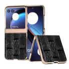 For Motorola Razr 40 Ultra Nano Electroplate Mahjong Texture Leather Phone Case(Black) - 1